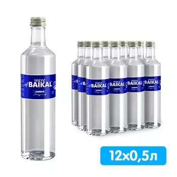 Вода Волна Байкала 0.5 литра, газ, стекло, 12 шт. в уп.