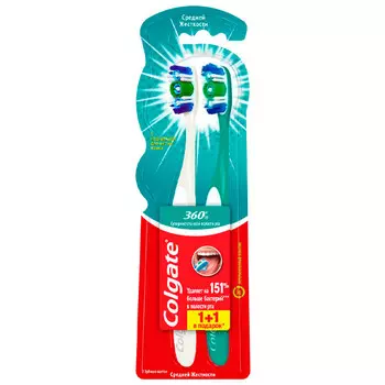 Зубная щетка Colgate 360 суперчистка 1+1