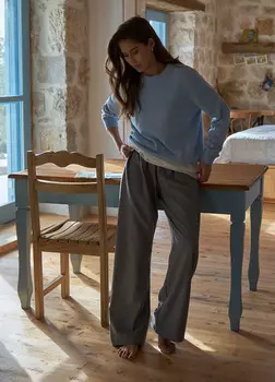 Брюки на резинке Comfort fit из итальянской шерсти - XS-S - Cozy grey