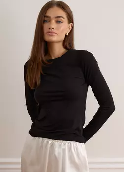Лонгслив Basic, чёрный - XS