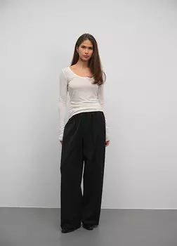 Лонгслив из тонкой шерсти, milk - XS-S