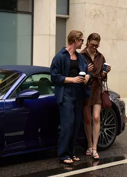 Мужские брюки изо льна - Синие