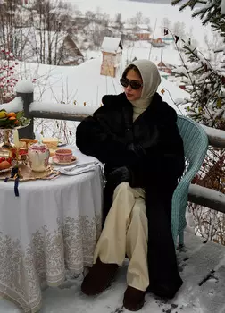 Норковая шуба Diana - Коричневая