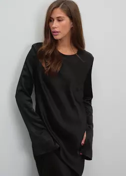 Платье макси Diana с длинным рукавом, чёрный - L-XL