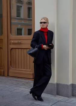 Прямые брюки из итальянской шерсти, dark night - XL