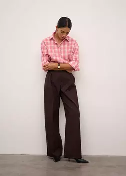 Прямые брюки из итальянской шерсти, espresso - XS