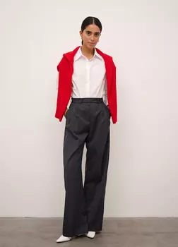 Прямые брюки из итальянской шерсти, rich grey - S