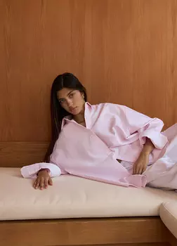 Рубашка Oxford в полоску - Розовая