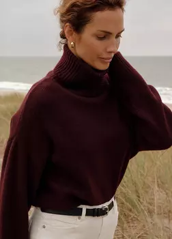 Свитер Royal из 100% шерсти мериноса - Коричневый