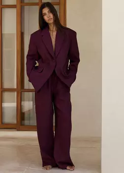 Жакет Julia изо льна - Бордовый