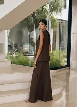 Жилет Camellia изо льна - Коричневый