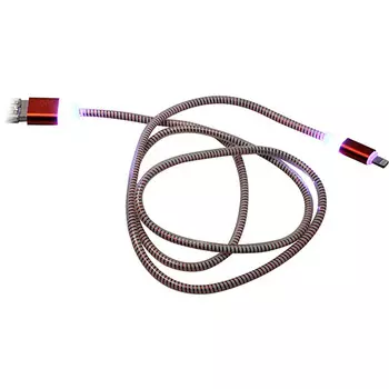 Дата-кабель Smartbuy USB - 8 pin, с индикацией, 1м, красный, с мет. наконечником