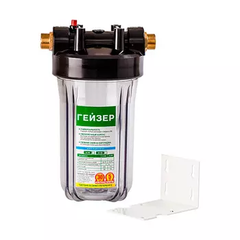 Фильтр магистральный Гейзер Корпус 10BB латунные ниппели 1 прозрачный