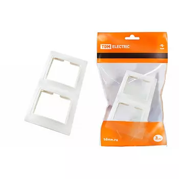 Рамка TDM Таймыр 2-х постовая вертикальная белая
