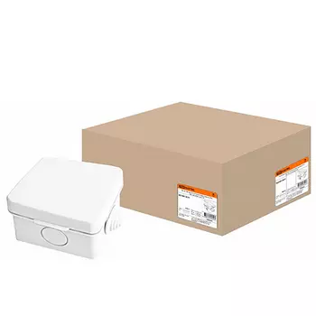 Распаячная коробка TDM ОП 65х65х50мм, крышка, IP54, 4вх