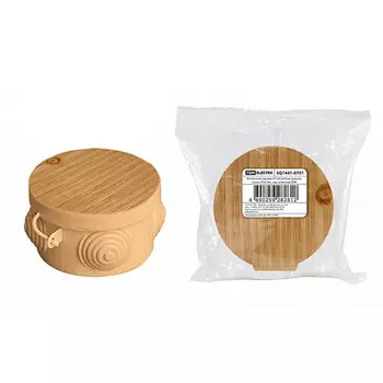 Распаячная коробка TDM ОП D85х40мм, крышка, сосна, IP54, 4вх.