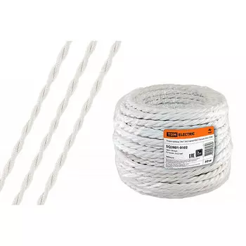 Ретро провод Эко 2х2,5 витой ГОСТ белый TDM (SQ2801-0102)