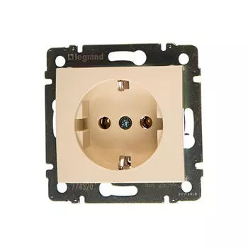 Розетка Legrand Valena 2К+З винтовые зажимы, слоновая кость