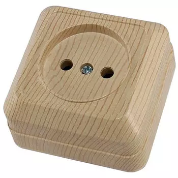 Розетка TDM Ладога 2П открытой установки IP20 10А сосна