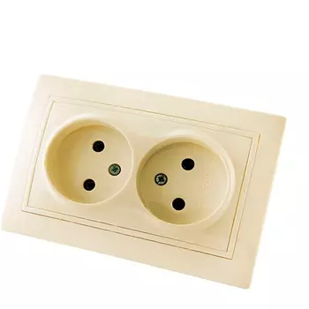 Розетка TDM Таймыр двойная 2П 10А 250В слоновая кость