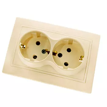 Розетка TDM Таймыр двойная 2П+З 16А 250В слоновая кость