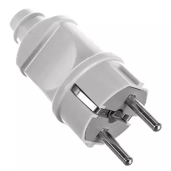 Вилка TDM прямая с/з белая 16А 250В (аналог SBE-16-P01-w)