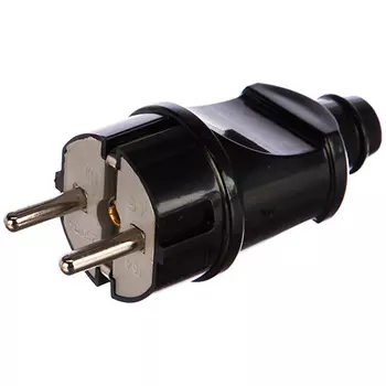 Вилка TDM прямая с/з черная 16А 250В (аналог SBE-16-P01-b)