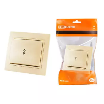 Выключатель TDM Таймыр 1 клавишный на 2 направления 10А слоновая кость