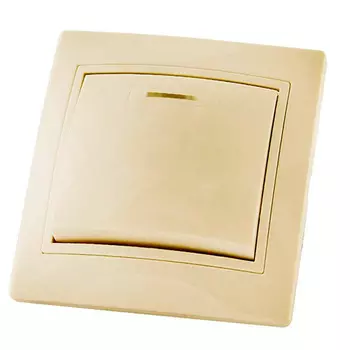 Выключатель TDM Таймыр 1 клавишный с подсветкой 10А слоновая кость