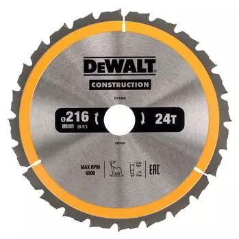 Диск пильный твердосплавный Dewalt Ф216х30мм 24зуб. (dt1952qz)