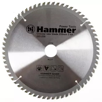 Диск пильный твердосплавный Hammer Ф235х30мм 64зуб.