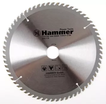 Диск пильный твердосплавный Hammer Ф235х30мм 64зуб.