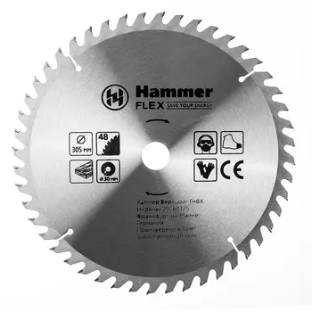 Диск пильный твердосплавный Hammer Ф305х30мм 48зуб.