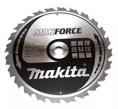 Диск пильный твердосплавный Makita Ф355х30мм 24зуб. (b-35162)