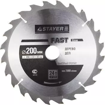 Диск пильный твердосплавный Stayer Ф200х32мм 24зуб. (master 3680-200-32-24)