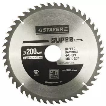 Диск пильный твердосплавный Stayer Ф200х32мм 48зуб. (master 3682-200-32-48)