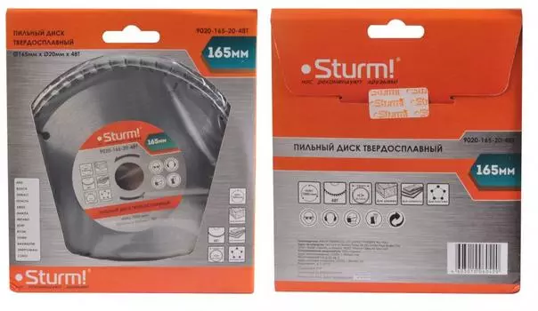 Диск пильный твердосплавный Sturm! Ф165х20мм 48зуб. (9020-165-20-48t)