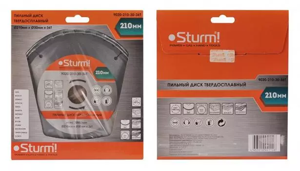 Диск пильный твердосплавный Sturm! Ф210х30мм 36зуб. (9020-210-30-36t)