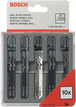 Набор пилок Bosch 2 607 010 146 дерево\пластик, 10шт.