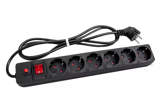 Сетевой фильтр Universal 967u-4010 ПВС 3*0,75 6гнезд черный