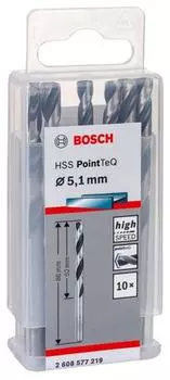 Сверло по металлу Bosch Ф5.10х52мм (2.608.577.219)