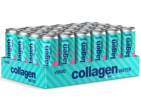 Напиток с коллагеном VPLAB Collagen Water, гиалуроновая кислота, витамин С, цинк, без сахара, 24*330 мл, манго и маракуйя