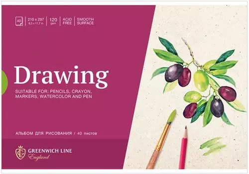 Альбом для рисования Greenwich Line Botanical Olive А4 40л
