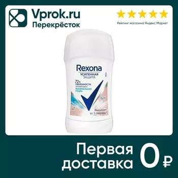 Дезодорант-антиперспирант Рексона Женский твердый стик минеральная пудра 40мл