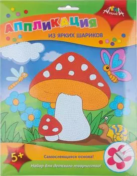 Аппликация Апплика из шариков Грибочек