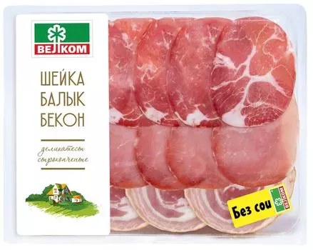 Ассорти мясное Велком Шейка + Балык + Бекон нарезка 150г