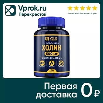 БАД GLS Pharmaceuticals Холин 400мг 120 капсул
