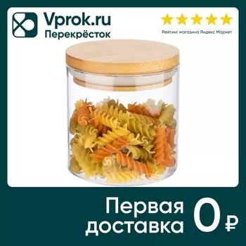 Банка для сыпучих продуктов Mallony Bambu стеклянная с крышкой 450мл