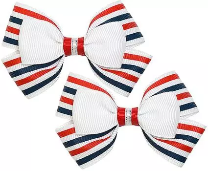 Бант на резинке Babys Joy Белый-Красный-Синий 2шт
