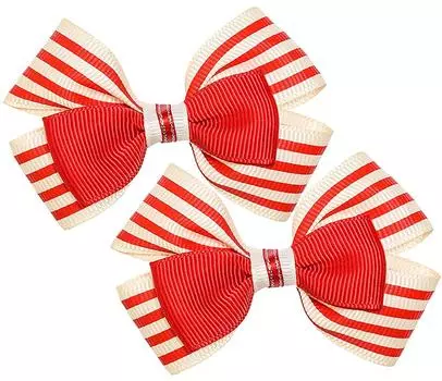 Бант на резинке Babys Joy Красная полоска 2шт